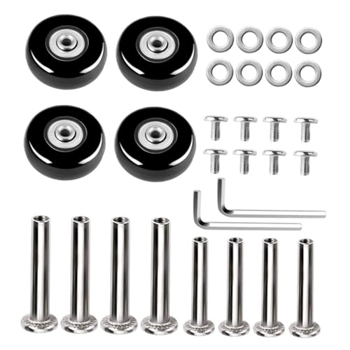 Cabilock スーツケース交換用トロリーキャスター ホイール 入り 静音設計 耐摩耗ゴム製 滑らか転 荷物修理キット 旅行用交換部品