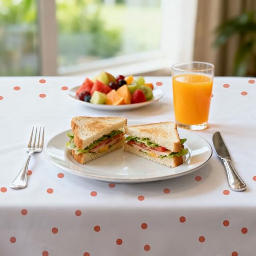 4 Pack Plastic Tablecloths for Rectangle Tables, Rose Gold Dot Party Table Cloths Disposable, Rectangular Table Covers, 54" x 108"