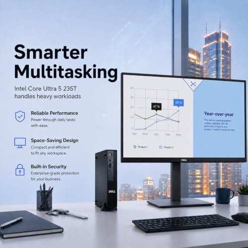 Image of Dell Pro Micro QCM1250 Desktop, Intel Ultra 5 235T, 16GB DDR5, 512GB SSD