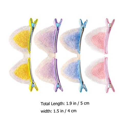 Luozzy 10 Pcs Toddlers Cat Ears Hair Clips Baby Girls Cat Ear Barrettes Clip Hair Accessories Animal Ears Hair Barrettes For Girls Plush Cartoon Cat Ears Pink Purple Blue Yellow #TOP1