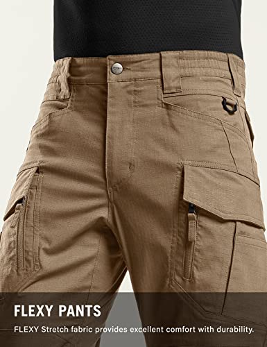image for CQR Men's Flex Stretch Tactical Pants, Water Resistant Ripstop Cargo P