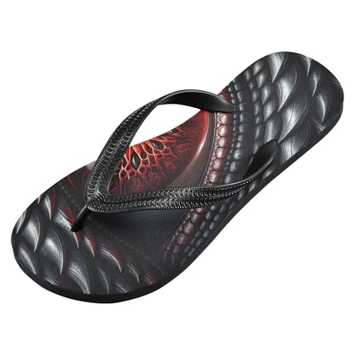 Burbuja Black Dragon Flip Flops for Women Men, Soft Thong Sandals Rubber Slippers for Pool Beach Essentials2
