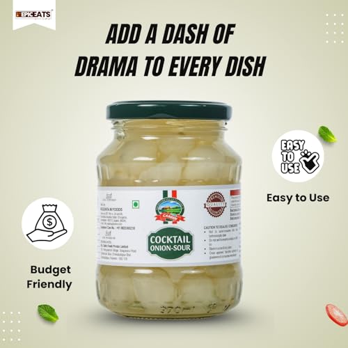 Image of CANEEN Cocktail Onion Sour 400g | Perfect for Martinis, Salads & Appetizers | Pack of 1