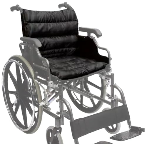 HUTRADE Cojín Integrado para Silla De Ruedas con Respaldo, Cojín De Apoyo Lumbar Antiescaras, Lavable, Funda para Silla De Ruedas con Superficie De Poliéster/algodón