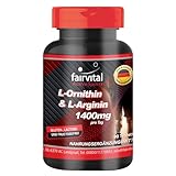 Fairvital | L-ornitina y L-arginina 1400mg - 90 comprimidos - ALTA DOSIS - VEGANO - Aminoácidos