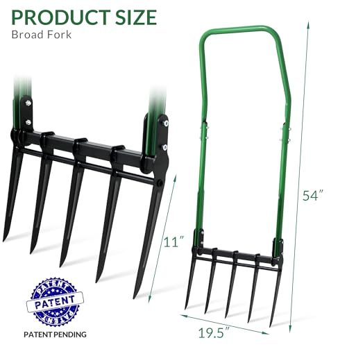 Herramienta de jardín BroadFork 5 púas resistente miniatura 2