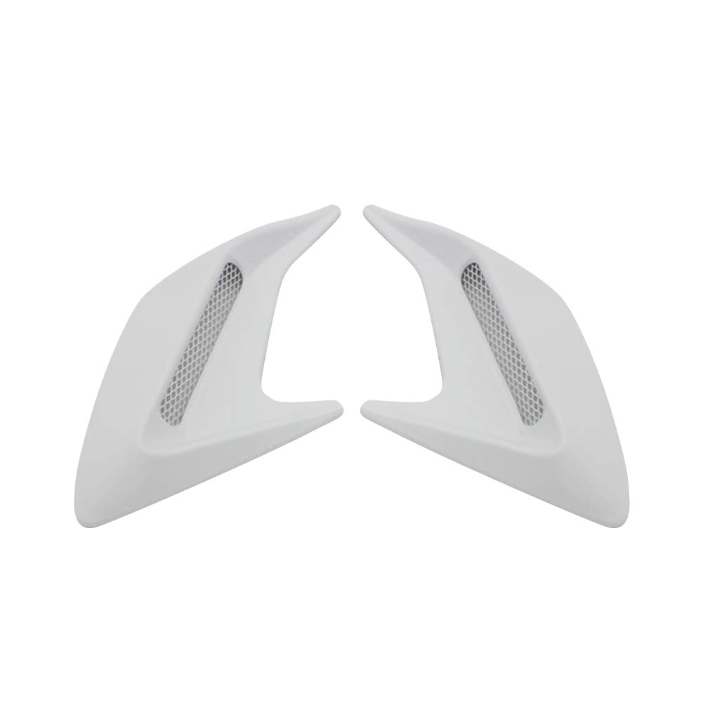 idain 2PCS Decorative Air Flow Intake Air Vent Hood Universal Car Decorative Air Scoop Intake Hood Vent Bonnet (White)