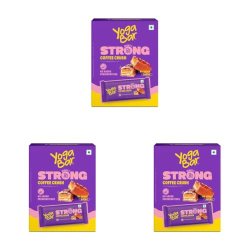 Image of Yogabar Strong Coffee Crush Protein Bars(Pack of 18), 12g Protein, No Added Sugar, No Preservatives