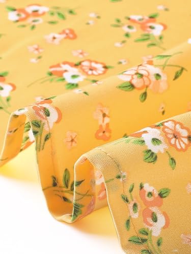 Image of Allegra K Women's Peter Pan Collar Tie Neck Short Sleeves A-Line Elegant Belted Vintage Floral Dress
