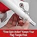 Grace Alley Flag Pole Kit 6 Ft Flagpole with Embroidered American Flag - Embroidered Stars & Stitched Stripes, White Aluminum Rust Free & Tangle Free Wind Resistant Pole and Sturdy White Bracket