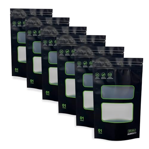 1 OZ Storage Terp Bag 58%-62% RH 2-Way Humidity Control Bags for for Curing & Storage Resealable Humidity Bags Lock & Seal Bag 20 PCS 6 x 9.8 x 3.15