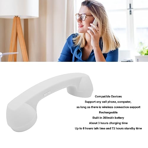 Trådlös Retro Telefonlur - Strålningssäker & Uppladdningsbar (Vit)