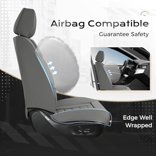 Image of Coverado Car Seat Covers, Front Covers for Cars, Car Seat Cover Front Seats, Automotive Seat Cover, Waterproof, Leather Car Seat Cushion, Universal Interior Covers Seat Protectors for Most Cars