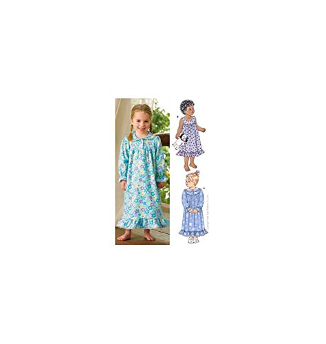 Kwik Sew K3423 Nightgowns Sewing Pattern, Size T1-T2-T3-T4