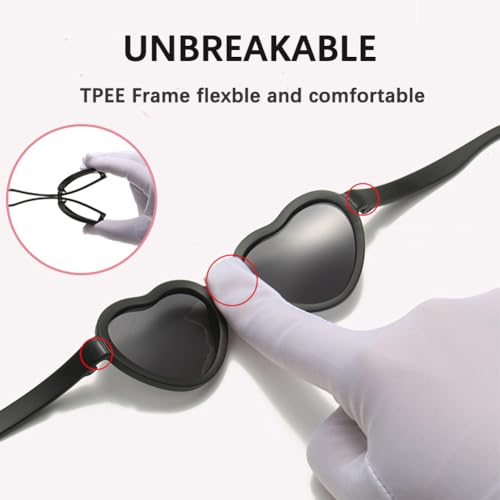 Baby Sunglasses Flexible Polarized Heart Shaped Sunglasses with Strap for Toddler Newborn Infant Ages 0-24 Months 5