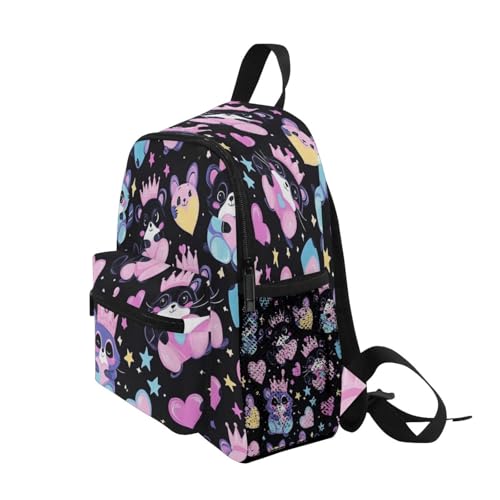 Kawaii-style Raccoons Kids Backpack for Girls Preschool Elementary Kindergarten Boys School Bag3