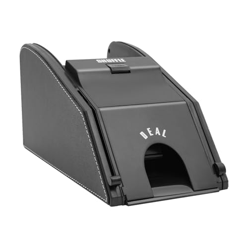 DELOPVIO Automatic Card Shuffler, 2 in 1 Card Shuffler Automatic Poker Cards Shuffling Machine, Low Noise, Rechargeable, Portable Card Shuffler, for Poker, UNO, Blackjack