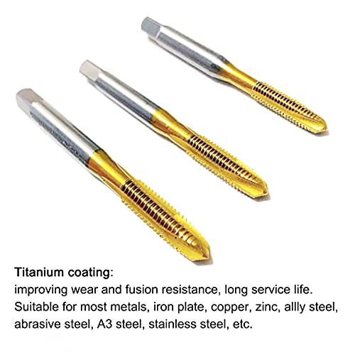 Xpanal Spiral Point Plug Threading Tap M5 X 0.8 Thread, Ground Threads H2 3 Flutes, High Speed Steel Hss 6542, Titanium Coated Tap, Machine Screw Thread Metric Tap, 2 Pcs #TOP4