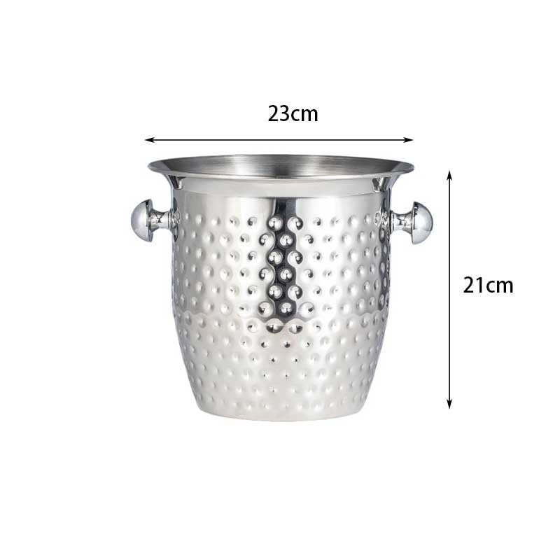 Secchiello per il ghiaccio in acciaio inox, grande bacinella per champagne, secchiello per il ghiaccio con doppio manico per vino rosso, secchiello per il ghiaccio per la casa, secchiello per cocktail