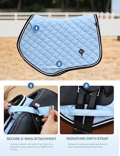 Tapis d'équitation antidérapant bleu ciel absorbant l'humidité