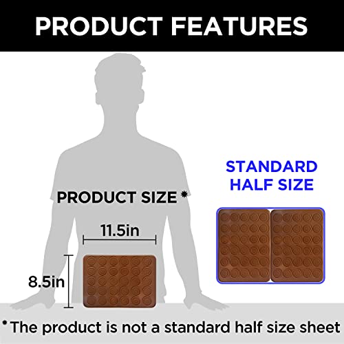 Macaron Baking Kit With Silicone Baking Mats And Printed Step By Step Guide | Macaroon Kit 8 Pcs | Tailored For Starters | Macaron Mats With Ridged Circles For Easy Piping | Macaroon Baking Supplies #TOP6