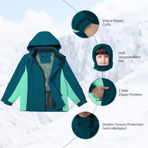 Image of Girls Boys Rain Jackets, Lightweight Waterproof Kids Rain Coats with Hood Windbreakers for Kids