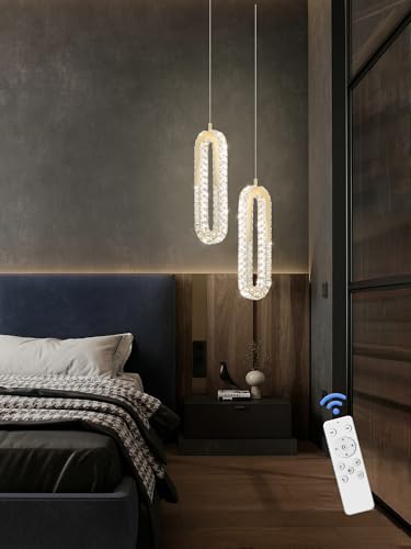 ykolupty 1-Ring Chandelier Gold Modern Pendant Lighting LED Dimmable Hanging Crystal Chandelier for Kitchen Island Foyer Lobby Living Room Staircaes