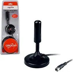 Antena Digital Interna e Externa HDTV para TV com Base de Fixação – Sinal Potente Amplificado Compatível Com Canais Digitais Aberto em Alta Definição Cabo 5 Metros