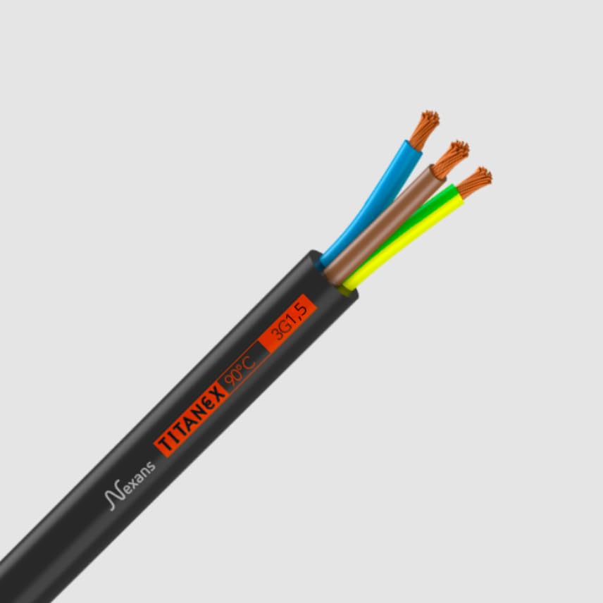 6mm² 3 Core H07RN-F Rubber Cable – Heavy Duty Flexible Industrial Cable – Black Sheath – Cut to Length (15mtrs)