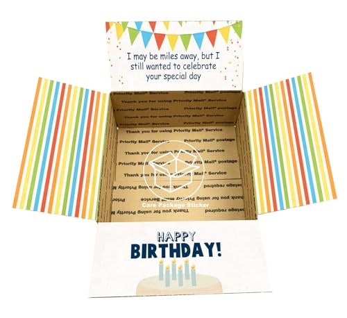 Birthday Box Care Package Flap Stickers for Military Deployment and College Students - Special