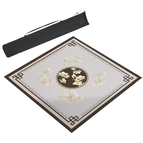 Tapete grueso para mesa de mahjong con bolsa de almacenamiento miniatura 1