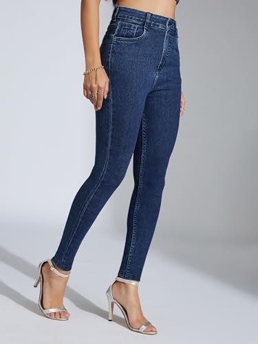 Image of Miss Chase Women's Skinny Fit High Rise Regular Length Denim Stretchable Jeans