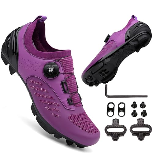 Mateju Zapatilla de Ciclismo Hombre Mujer, Zapatos Bicicleta de Montaña Carretera Exterior MTB Compatibles con SPD Lock System, Unisex Adulto Ciclismo Bicicleta Estatica Interior