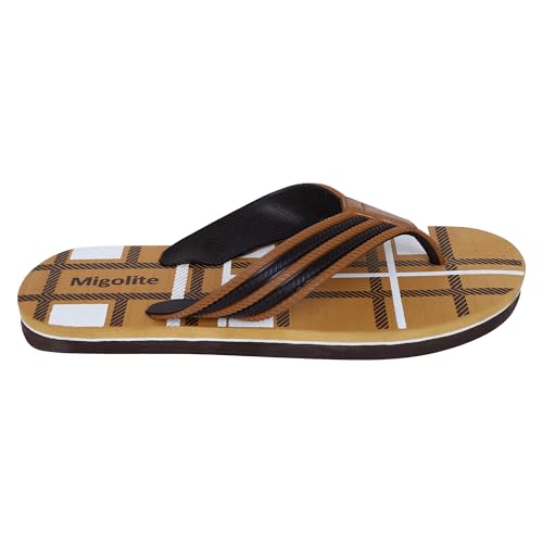 Image of Men's Stylish Checked Flip-Flops | Soft Sole Casual Slippers for Comfort