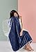 Wearable Blanket Shawl Coral Throw Soft Sherpa Poncho Wrap Sofa Snap Button Closure Warm Office Nap Sleeping Home Watching TV Air Conditioning Blanket Cape Cover Bed Sofa Car Blanket (Navy Blue)