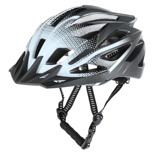 Casco de Bicicleta Adulto Negro-Azul – Casco Ultraligero y Seguro con In-Mold y EPS + PC – Casco para Ciclismo Hombre y Mujer – Ajustable, Transpirable y cómodo – MTB y Carretera - L