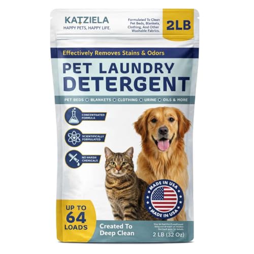 Katziela Enzyme Based Powder Laundry Detergent for Cat Pee, Deodorizer, Urine, Dogs Beds, Pee Pads,...