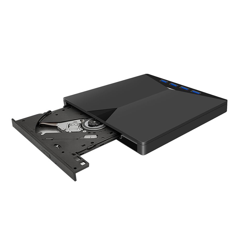 Lecteur CD DVD Externe, Lecteur Optique Externe USB 3.0 7 en 1, Graveur DVD Mobile, Extension de Carte, Ordinateur Externe de Bureau, Ordinateur Portable, Lecteur Optique Externe