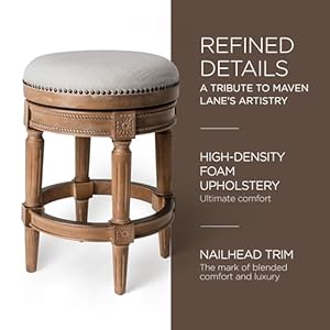 Mavenlanepullman26inchtallbacklessweatheredoakfinishcounterheightupholsteredbarstoolwithsandcolorfabriccushionseat Urban Country Home Decor Maven lane pullman 26 inch tall backless weathered oak finish counter height upholstered barstool with sand color fabric cushion seat urban country home decor