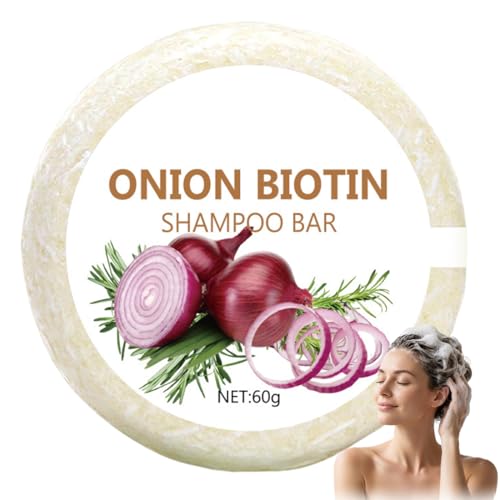VRYNDH Champú Sólido con Cebolla Roja y Arcilla Roja-Shampoo Natural Fortalecedor y Estimulante del Crecimiento-Purifica, limpieza profunda e hidratación-Sin Sulfatos-Vegano, Artesanaly(D)
