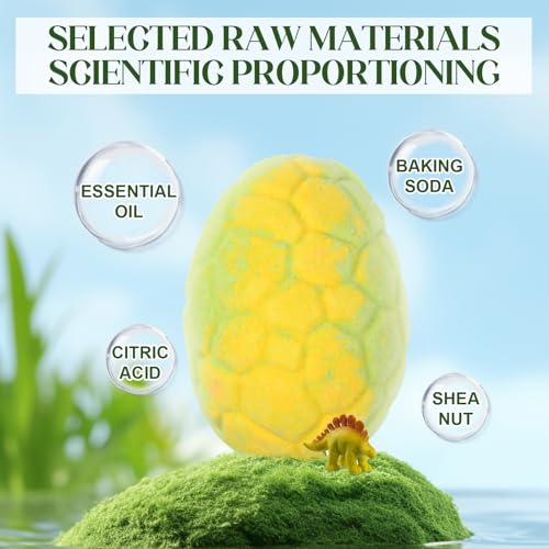 Bezavea 6 Pack Bath Bombs for Kids with Surprise Dinosaurs Toys Inside, Handmade Large Bath Bombs Gift Set, Natural Essential Oil SPA Bath Fizzies Set, Christmas Birthday Gifts for Boys Girls - Image 6