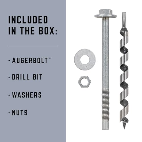 Image of GRK Fasteners 1 /2 x 7 AugerBolt Galvanized Through Bolts w /Bit, 2 PCS