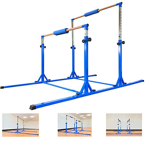 MARFULA Gymnastics Double Horizontal Bars 3Play Parallel Bars Uneven Bars Gymnastics Training Kip Bar with 304 Stainless Steel Regulating Arms & Fiberglass Rail for Indoor Outdoor Home Club Use