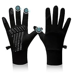 BLUEVER Guantes para Correr, Guantes de Invierno c...: Compatible con pantalla táctil: con guantes BLUEVER para pantalla táctil, puede usar fácilmente su teléfono inteligente u otros dispositivos electrónicos para proteger sus manos. El pulgar, el índice y las yemas de los dedos de ambas manos están dise...