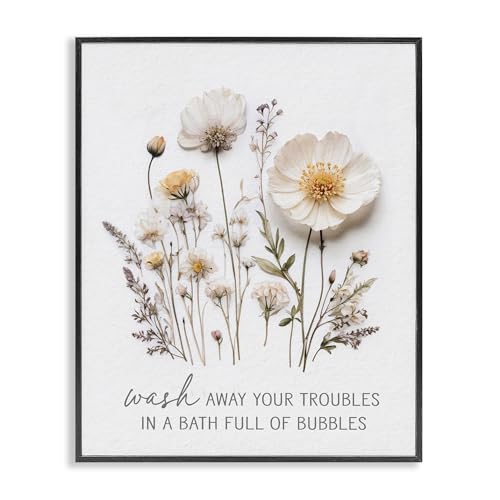 Impression giclée fleurs pressées Stupell Industries cadre noir 50x40 cm