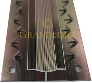 Grandismo® Dual Carpet to Carpet Strip Gripper/Trim - Metal Doorbar Threshold (Grey)