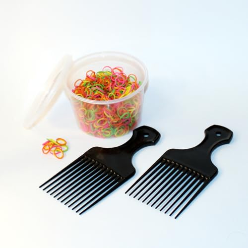 Peine afro de plástico negro de 7 pulgadas, pack 2 miniatura 5