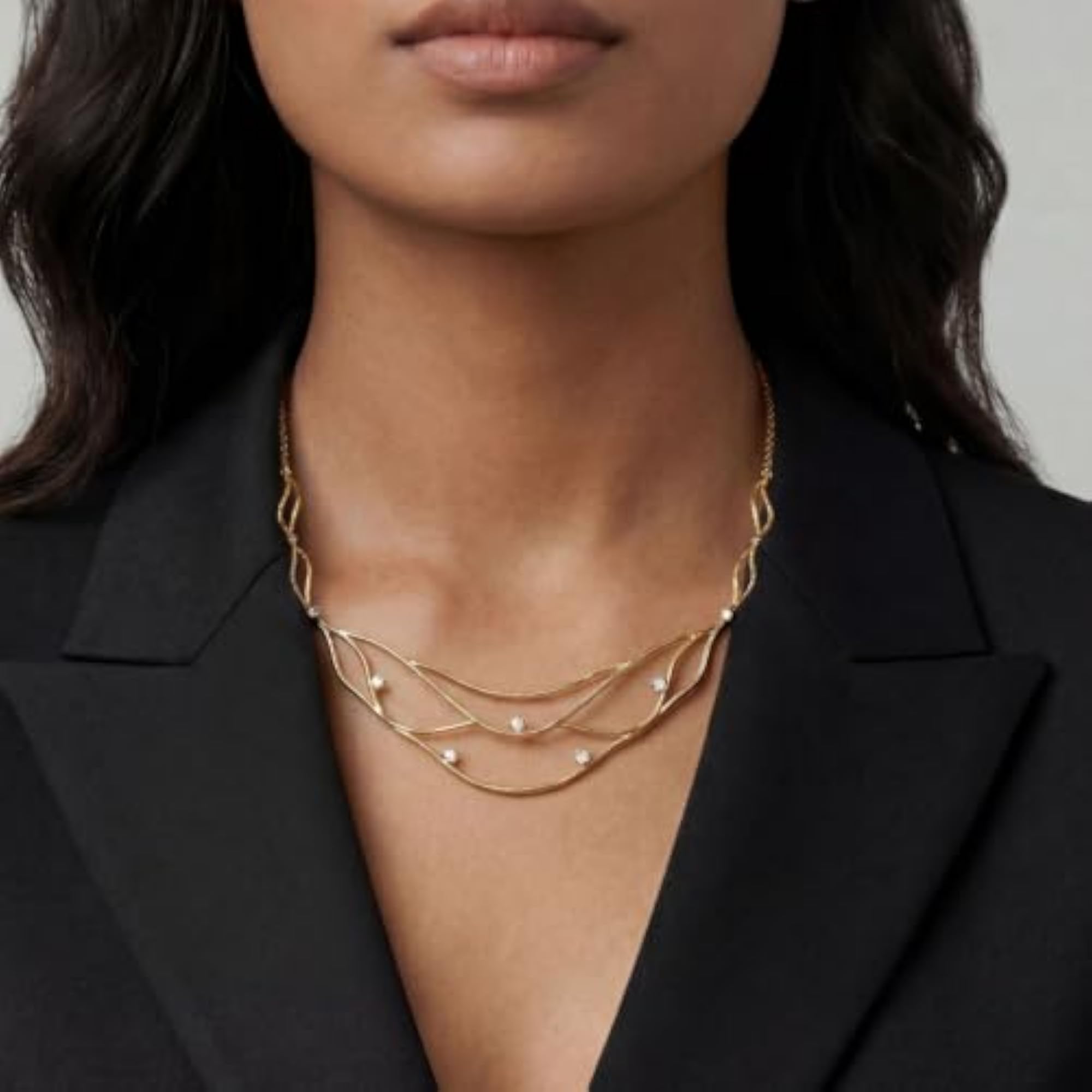 Wave Necklace for Women, Elegant Design