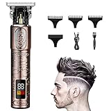 Suttik Ornate Hair Clippers for Men, Cordless Edgers Clippers Professional Hair & Beard Trimmer for Barber Pro Zero Gapped T-Blade Trimmer with LCD Display, Rose Gold