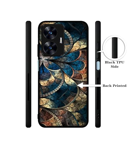 Image of Fractional Pattern Design Premium 2D Printed Metal Back Case Cover for Realme C55 4G / Narzo N55 4G